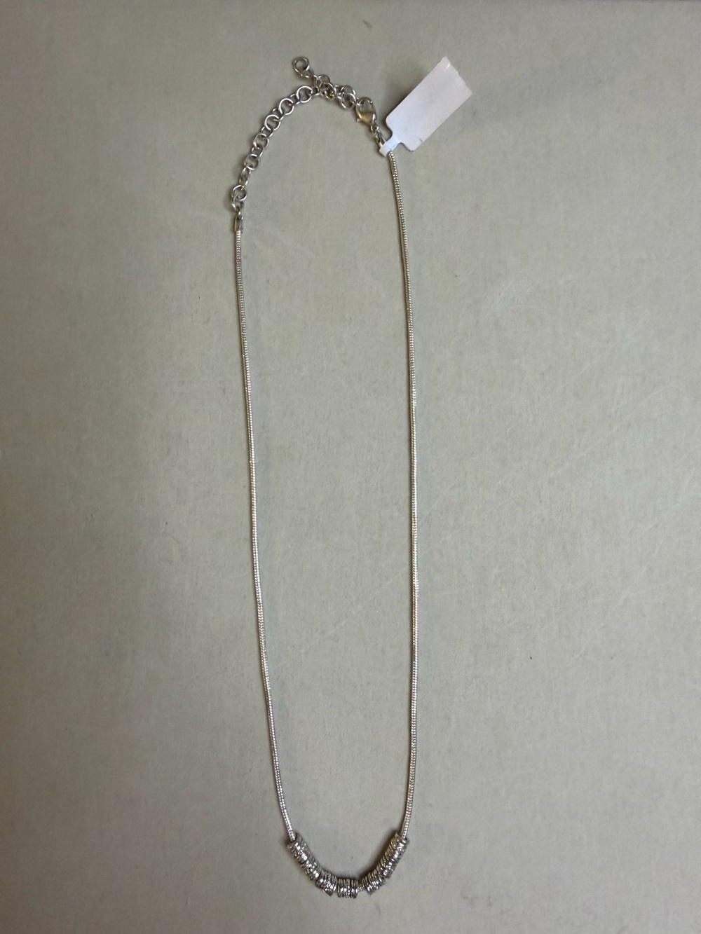 925 Sterling Silver Snake Chain Necklace – 17.5” – Ribbed Accent – 7.7g